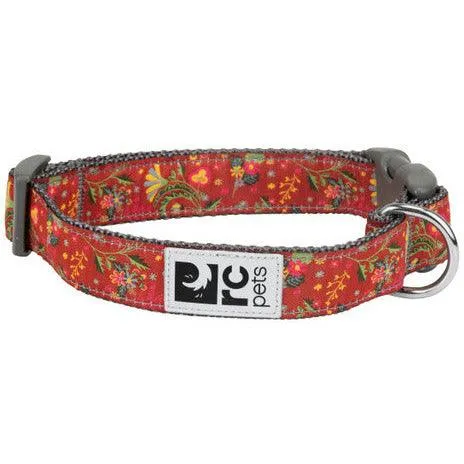 RC Adjustable Dog Clip Collar Clay Floral