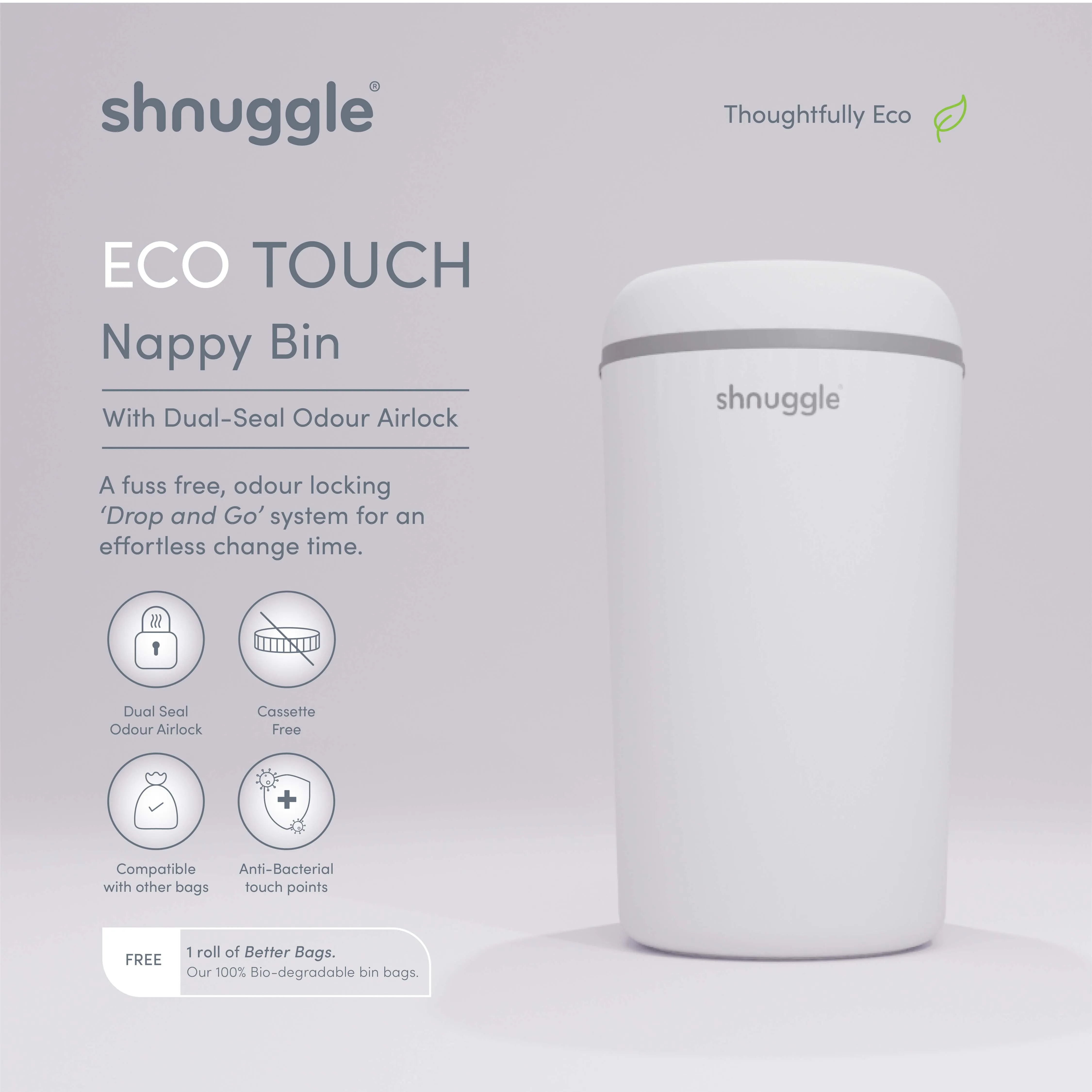 Shnuggle Change Time Eco-Touch Nappy Bin