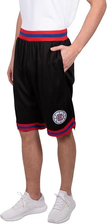 Ultra Game NBA Official Men’s Active Knit Basketball Training Shorts - Unisex, Los Angeles Clippers, Team Color|Los Angeles Clippers