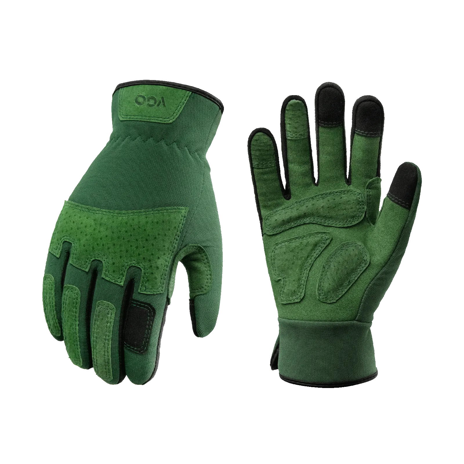 VGO Ladies' Synthetic Leather Gardening Gloves Thornproof Durability & Anti-shock ( Green, SL7471)