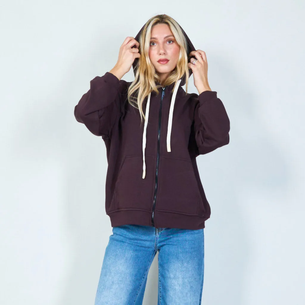 Zipper hoodie with front pockets wholesale