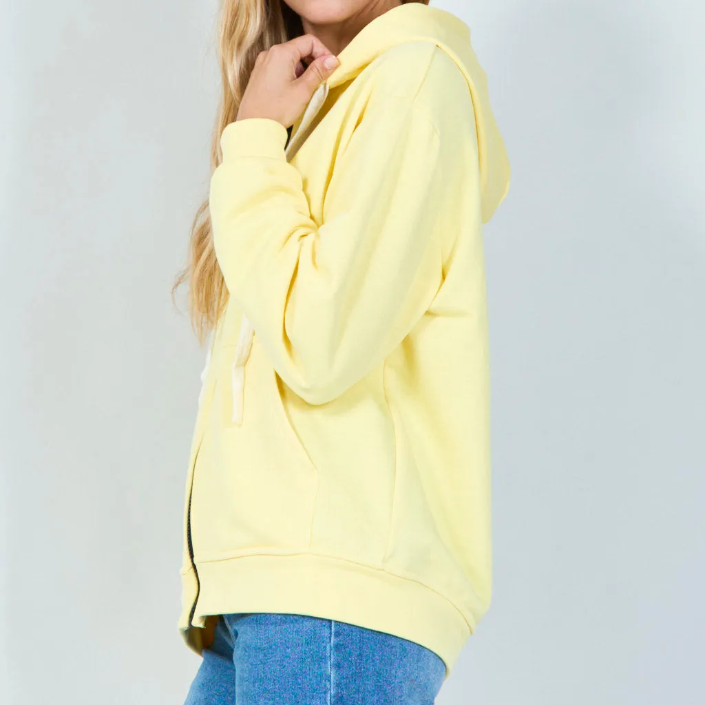 Zipper hoodie with front pockets wholesale