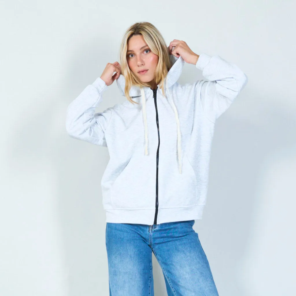 Zipper hoodie with front pockets wholesale