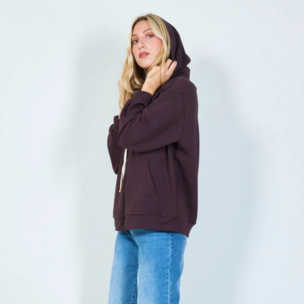 Zipper hoodie with front pockets wholesale