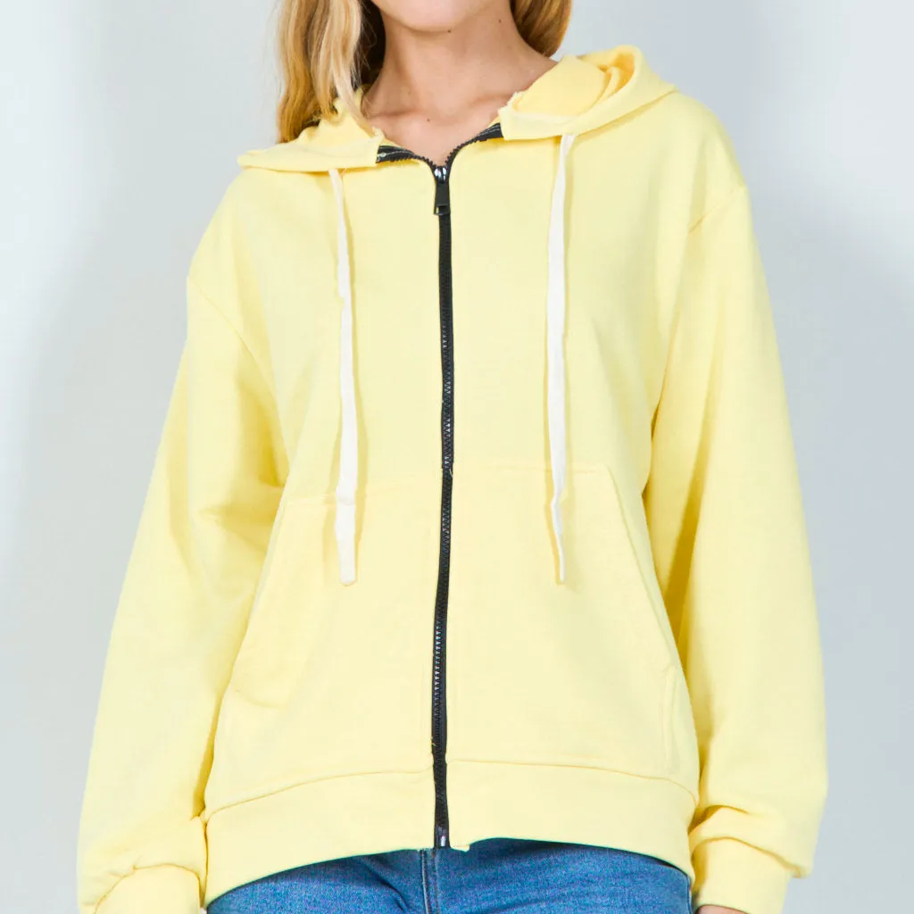 Zipper hoodie with front pockets wholesale